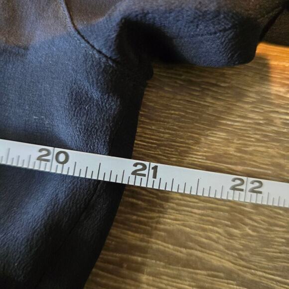 Vintage BOK HAUTE COUTURE Black Button Down Blouse Leather Trim (741) - Picture 13 of 16